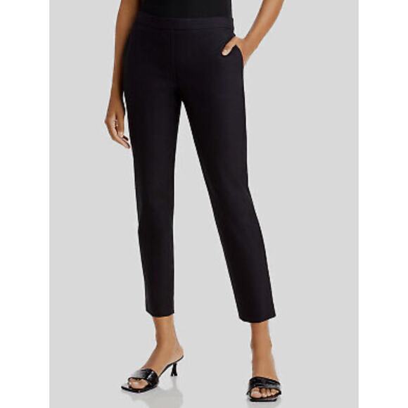 Theory Women's Thaniel Appoach Cropped Slim Pant Black Pull-on Sz 8 - Picture 1 of 9